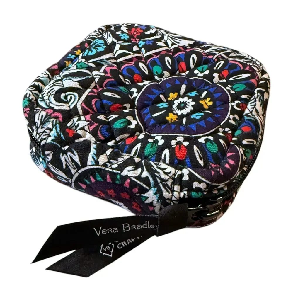 Vera Bradley STAINED GLASS MEDALLION Double Compartment Jewelry Zip Bag